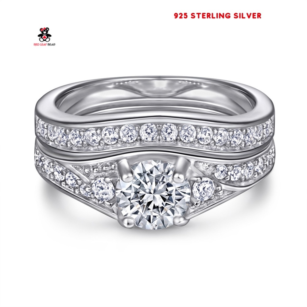 Sterling Silver Wedding Ring Set.